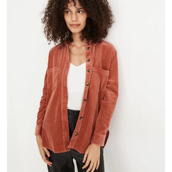 Madewell Tops - Madewell Corduroy Sunday Shirt Button Down Rose Color Size Medium